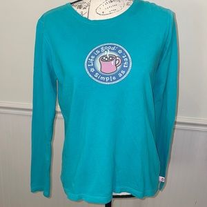 Life Good Long Sleeve Teal Shirt size Medium